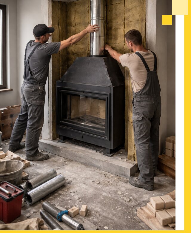 Изготовление и монтаж закрытых каминов в Вольске под ключ