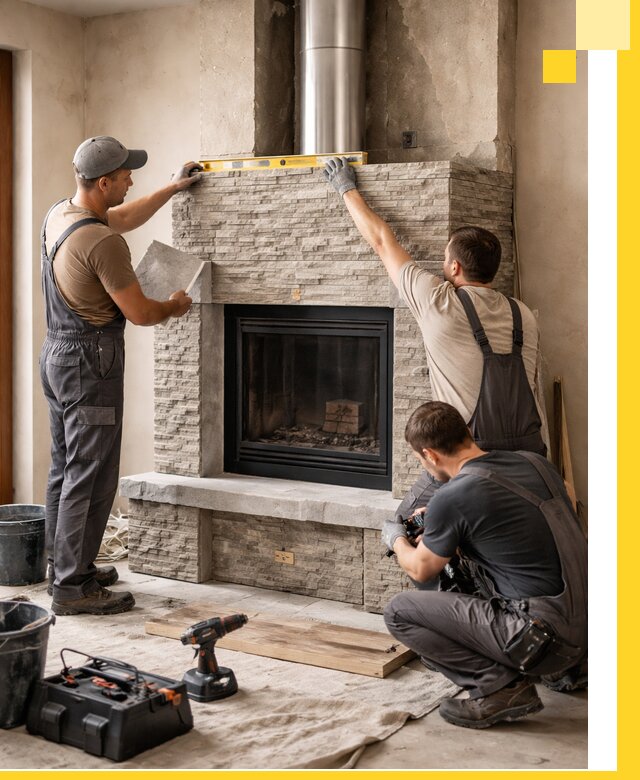 Профессиональный монтаж каминов под ключ в Вольске для дома