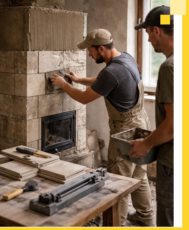 Профессиональная облицовка печей в Вольске: керамика и камень