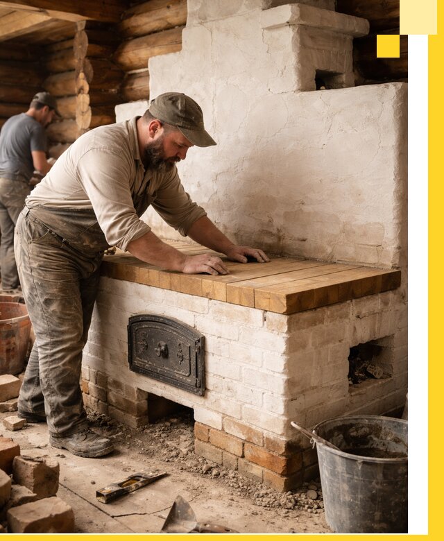 Проектирование и установка русской печи с лежанкой в Вольске