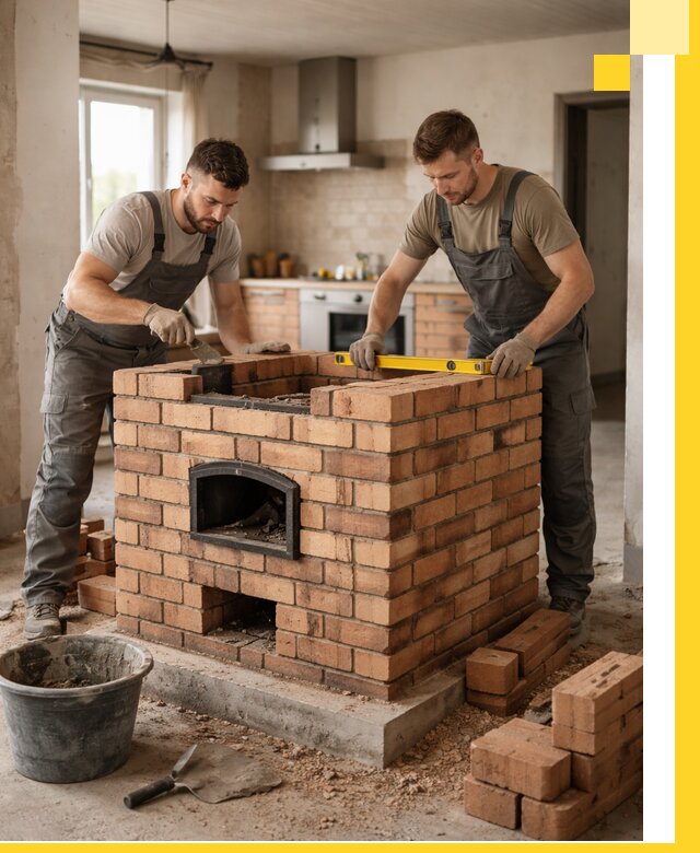 Установка и монтаж печей в частном доме в Вольске под ключ