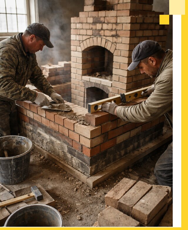 Изготовление и монтаж печей и каминов из кирпича в Вольске