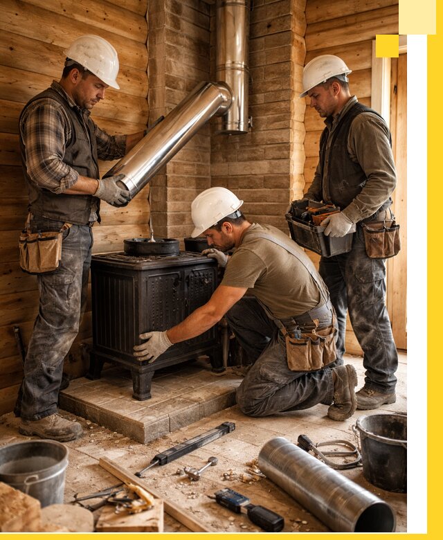 Профессиональный монтаж банных печей и дымоходов в Вольске