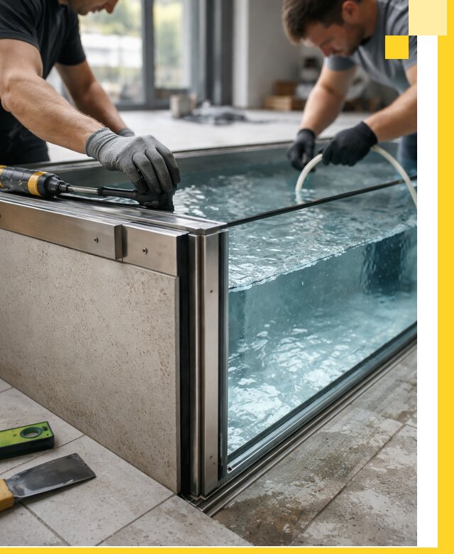 Проектирование и монтаж стеклянных бассейнов в Вольске