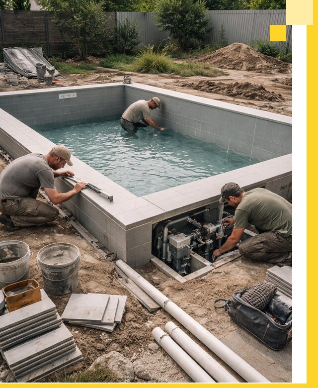 Строительство и монтаж бассейнов для дачи под ключ в Вольске