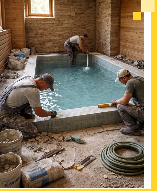 Проектирование и строительство бассейнов для бани в Вольске