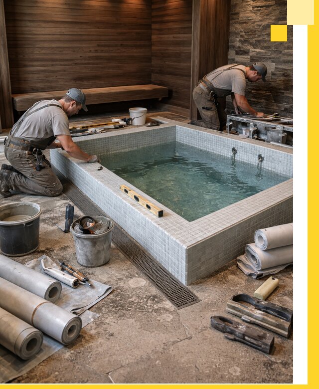 Установка и строительство бассейнов для сауны в Вольске