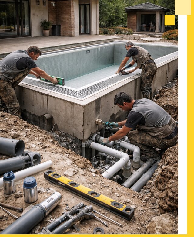 Строительство переливных бассейнов в Вольске под ключ