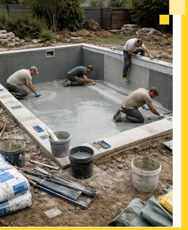 Изготовление и монтаж чаши бассейна под ключ в Вольске