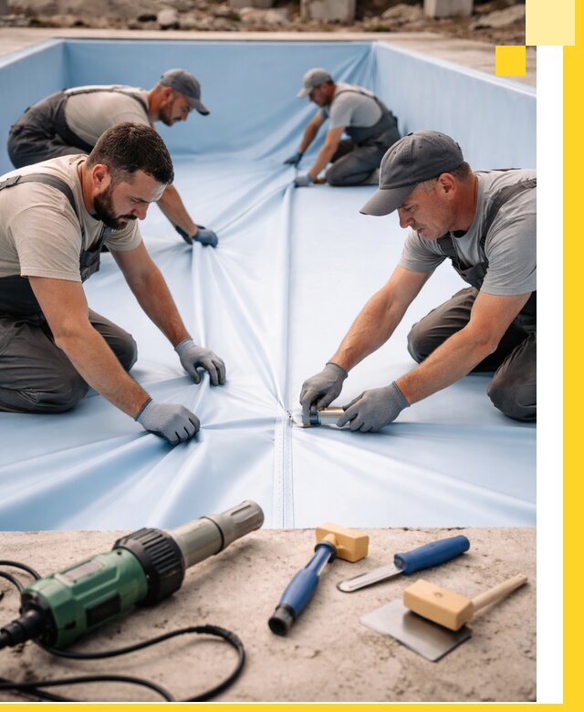 ПВХ пленка для бассейнов с монтажом и гарантией в Вольске