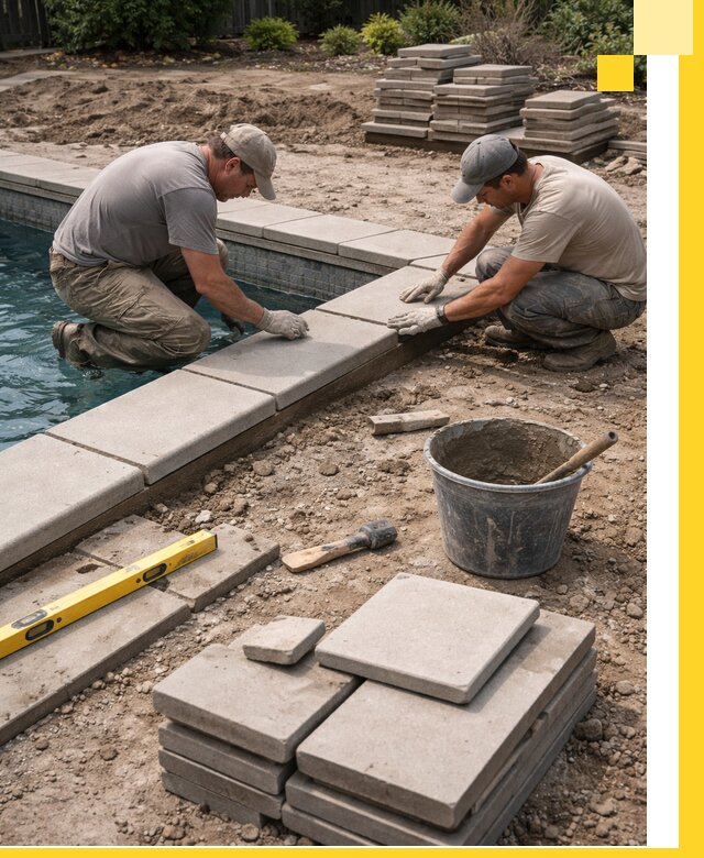Установка и изготовление копингового камня для бассейнов в Вольске