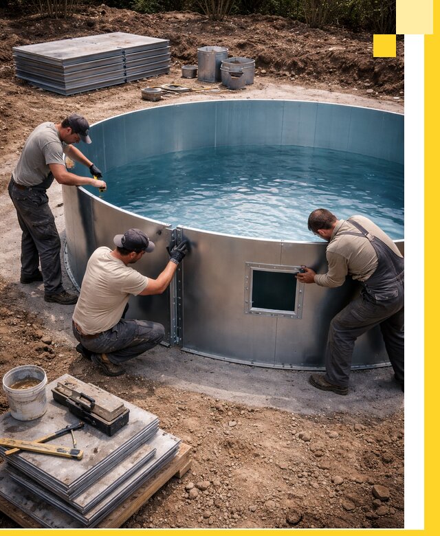 Круглые бассейны под ключ в Вольске проектирование и монтаж