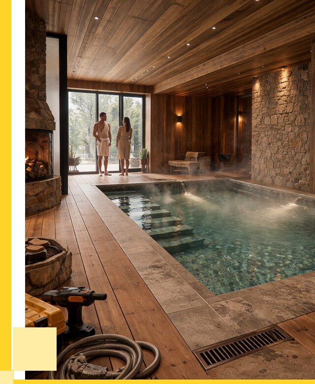 Проекты бань с бассейном под ключ в Вольске от 75953 р., ЭриданВль