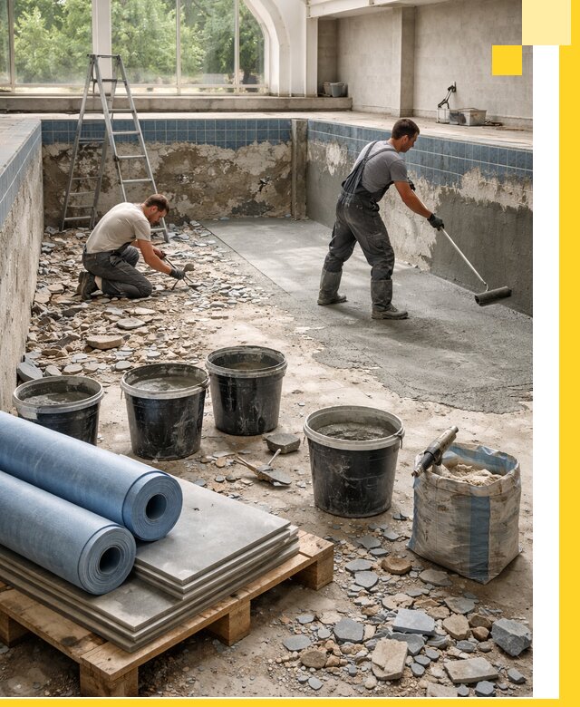 Реконструкция бассейнов в Вольске: ремонт, гидроизоляция