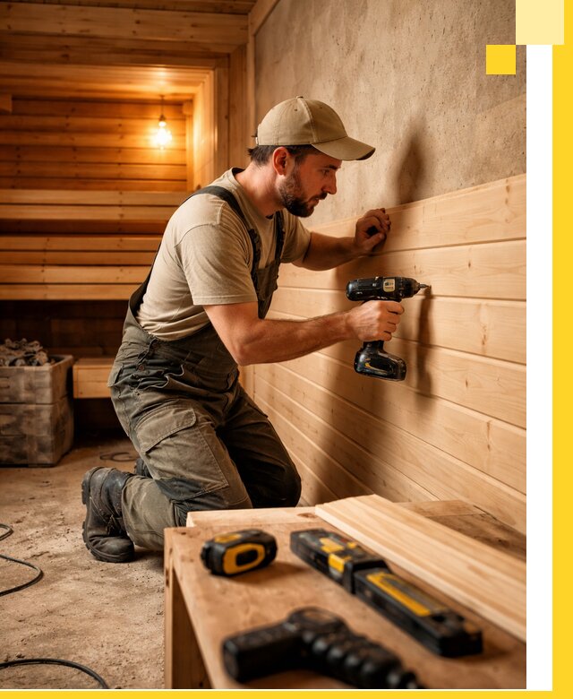 Профессиональная внутренняя отделка бани в Вольске под ключ