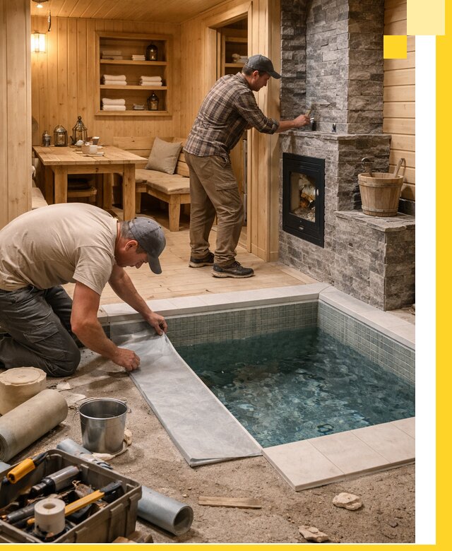 Строительство бань с комнатой отдыха под ключ в Вольске