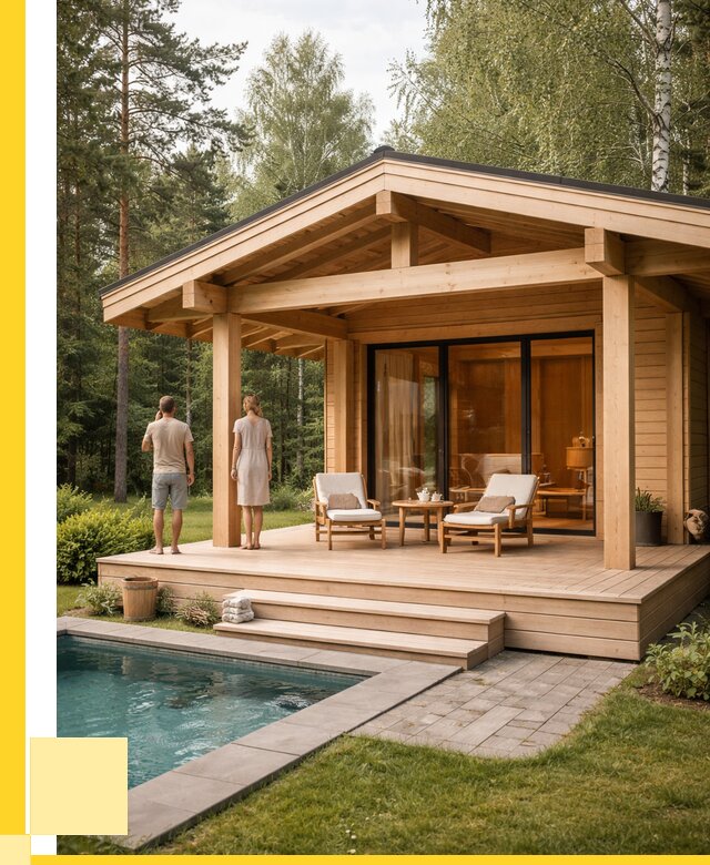 Бани с террасой под ключ в Вольске от 607620 р. | ЭриданВль