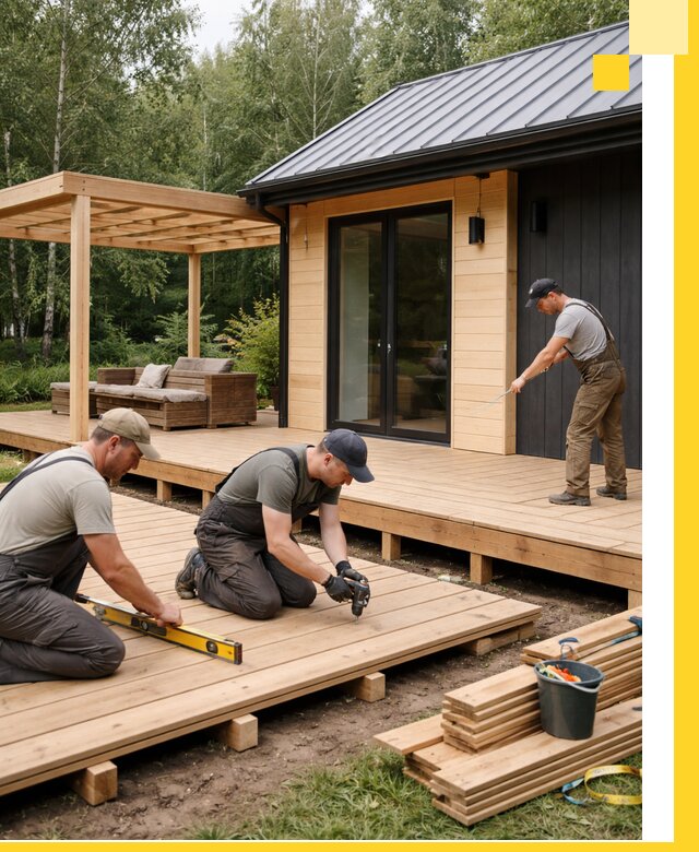 Строительство бань с террасой и бассейном под ключ в Вольске