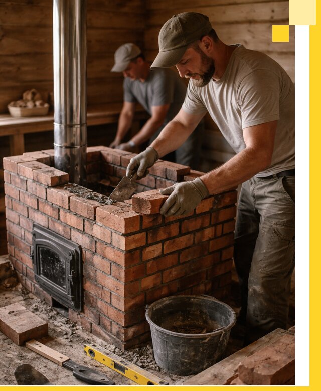 Кирпичные печи для бани под ключ в Вольске, проект и монтаж