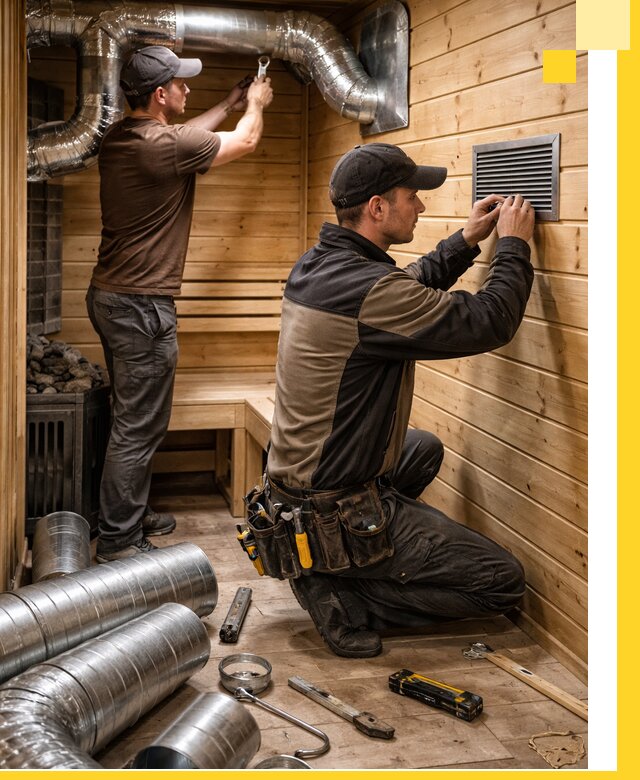 Проектирование и монтаж вентиляции бани в Вольске под ключ