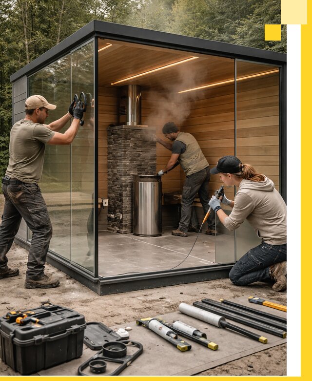 Проектирование и строительство стеклянных бань в Вольске