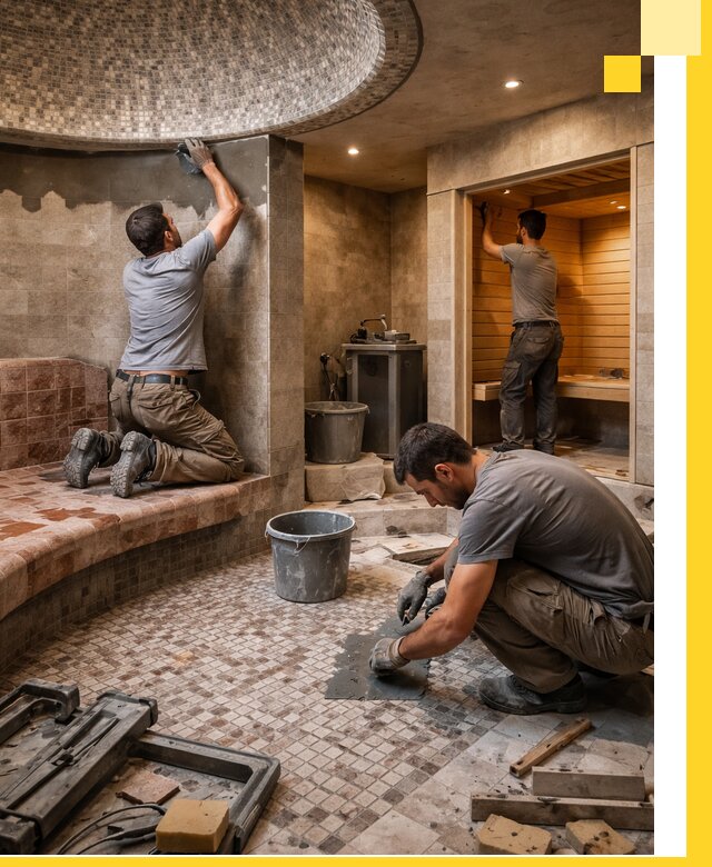 Проект и строительство хамама бани и сауны под ключ в Вольске